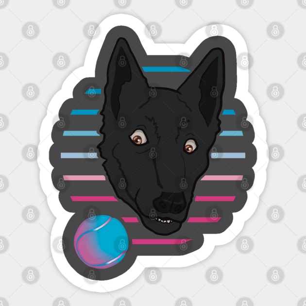 Retro Vaporwave Dog Sticker by Character Alley